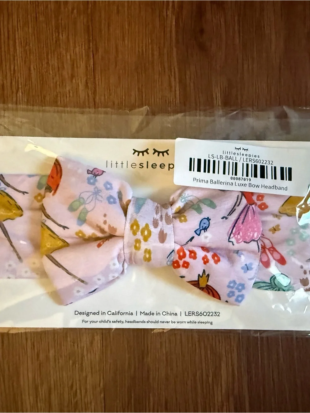 Little Sleepies Pink Floral Prima Ballerina Luxe Bow Headband